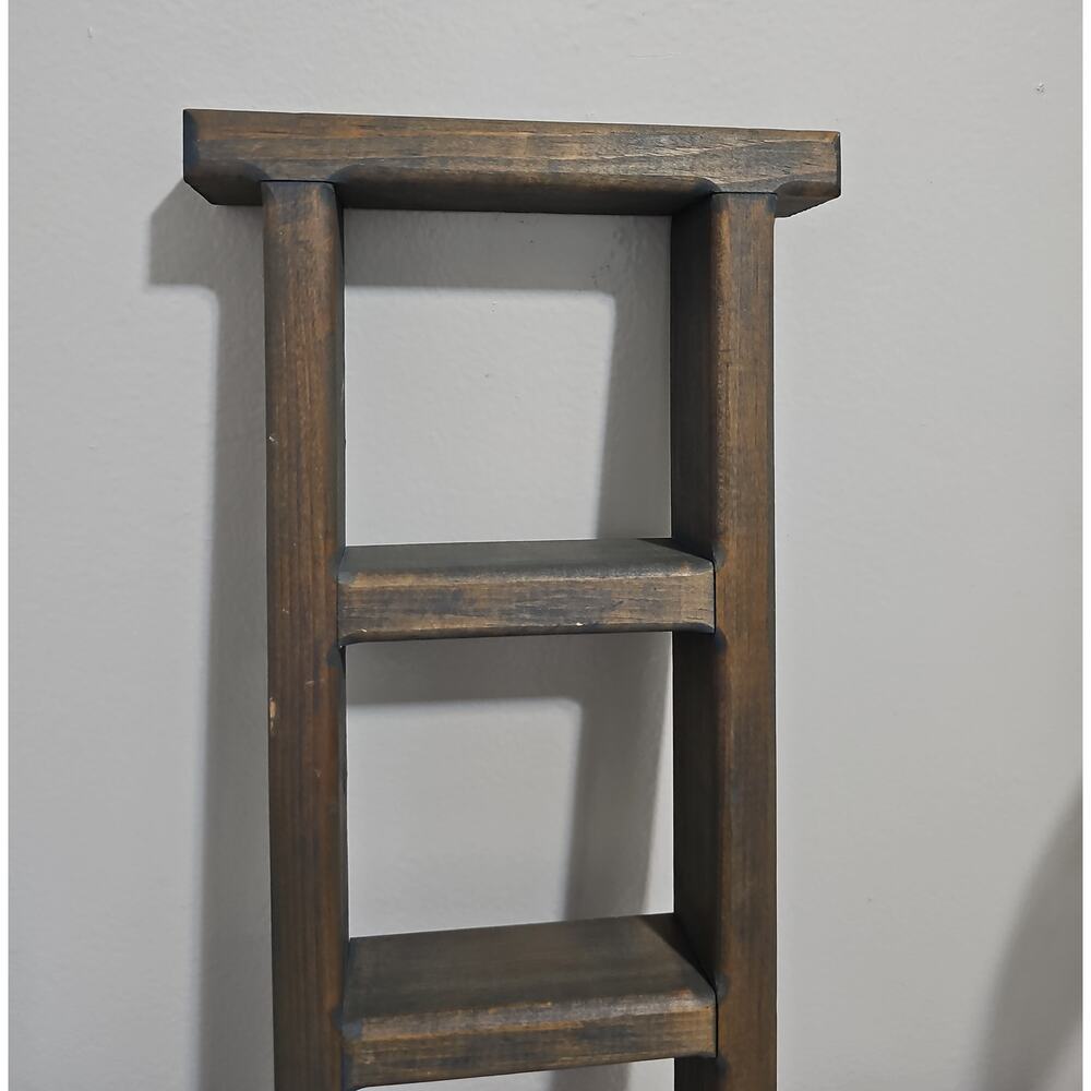 Wooden Trinket Ladder Display Shelf Farmhouse Country Cottagecore Wall Hanging - Picture 10 of 13
